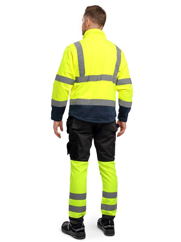 Izrasa™ SM-02 Softshell Kumaş Yüksek Görünüm Reflektörlü Kolları Çıkmalı Sarı Mont - Görsel 4